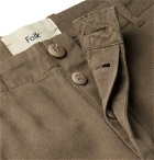 Folk - Assembly Tapered Pleated Cotton-Canvas Trousers - Green