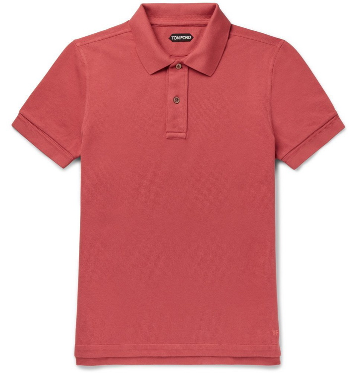 Photo: TOM FORD - Slim-Fit Garment-Dyed Cotton-Piqué Polo Shirt - Coral