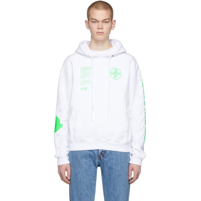 【Off White】 Matthew Hood Off-White White Arch Shapes Hoodie Off-White
