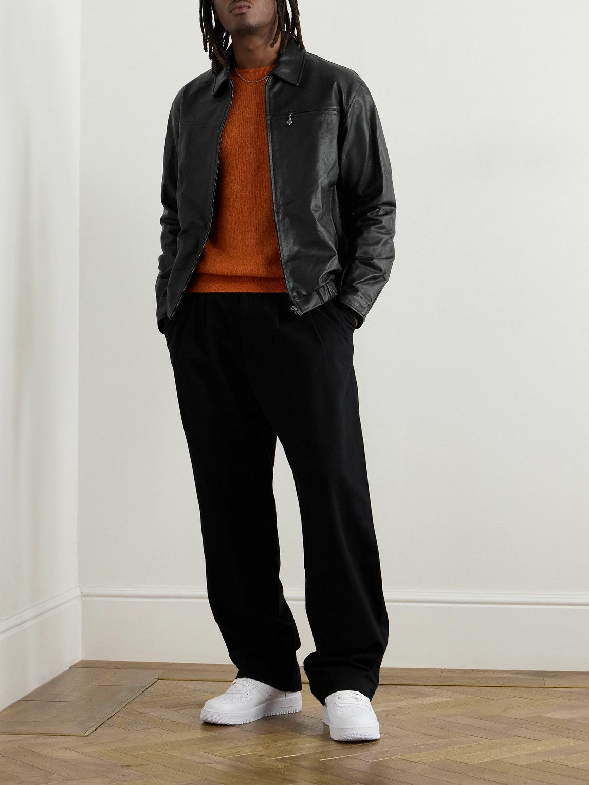 【半額】FTC LEATHER HARRINGTON JACKE Men Black Leather Harrington Jacket | Harrington Leather Jacket