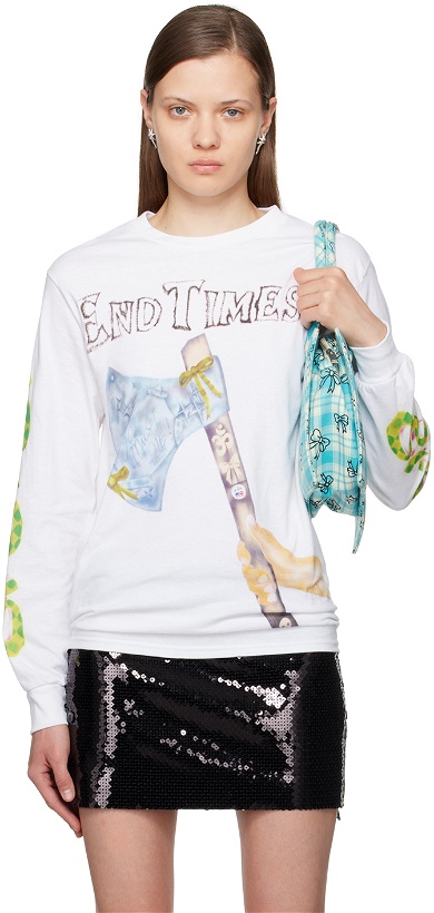 Photo: Ashley Williams White 'End Times' Long Sleeve T-Shirt