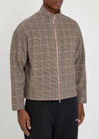 Mki Miyuki Zoku Checked Textured Woven Track Jacket Brown