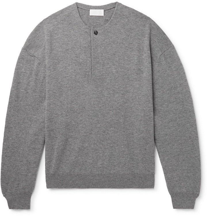Photo: Fear of God for Ermenegildo Zegna - Knitted Wool Half-Placket Sweater - Gray