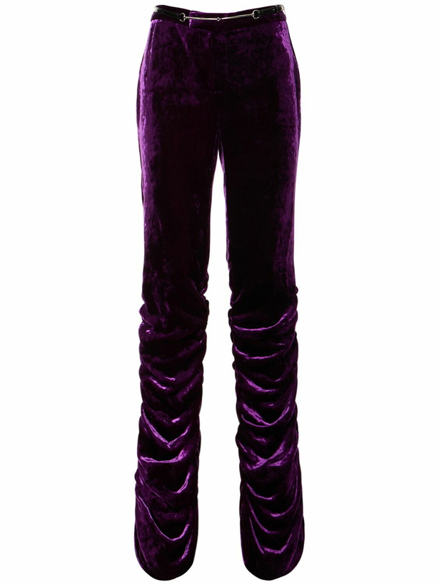 Photo: GUCCI - Vintage Draped Viscose Velvet Pants