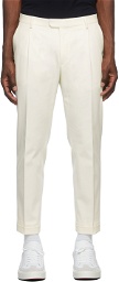 Z Zegna Off-White Wool Pleated Trousers