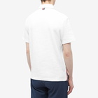 Thom Browne Men's Short Sleeve Button Down Stripe Shirt in White