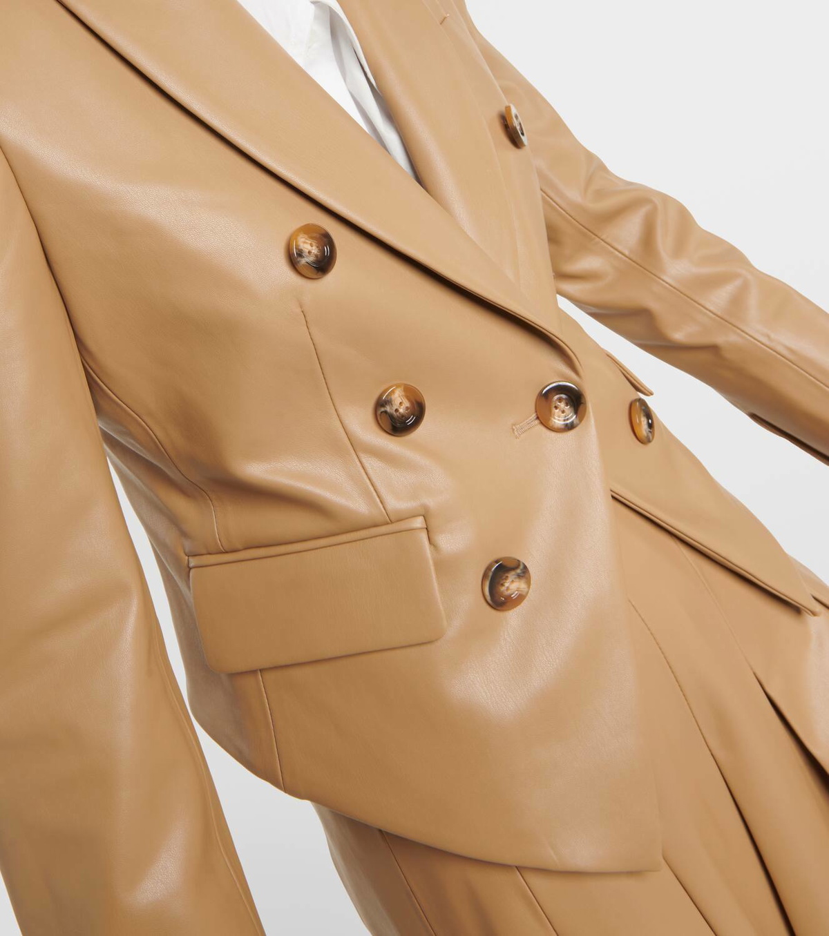 Veronica Beard Cooke single-breasted faux leather jacket