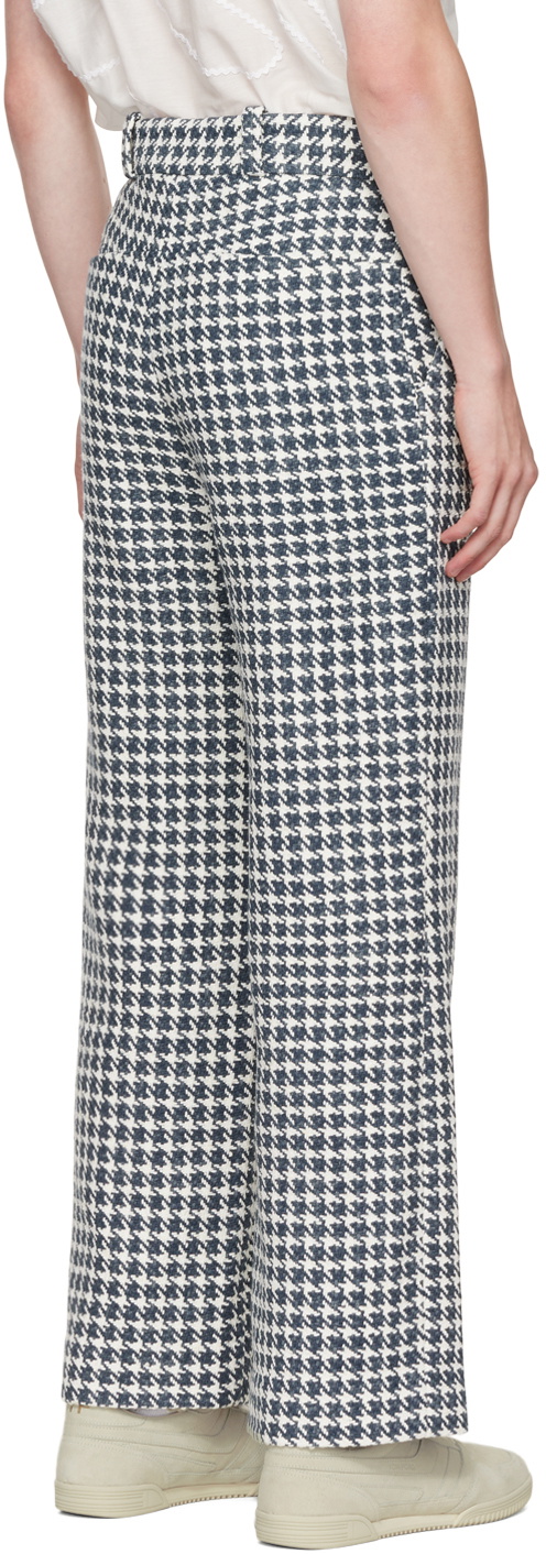 young n sang Navy Houndstooth Trousers
