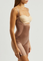 Spanx Open-Bust Mid-Thigh Bodysuit Beige