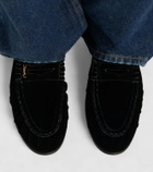 Saint Laurent Le Loafer velvet penny loafers