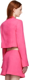 FRAME Pink Cropped Blazer