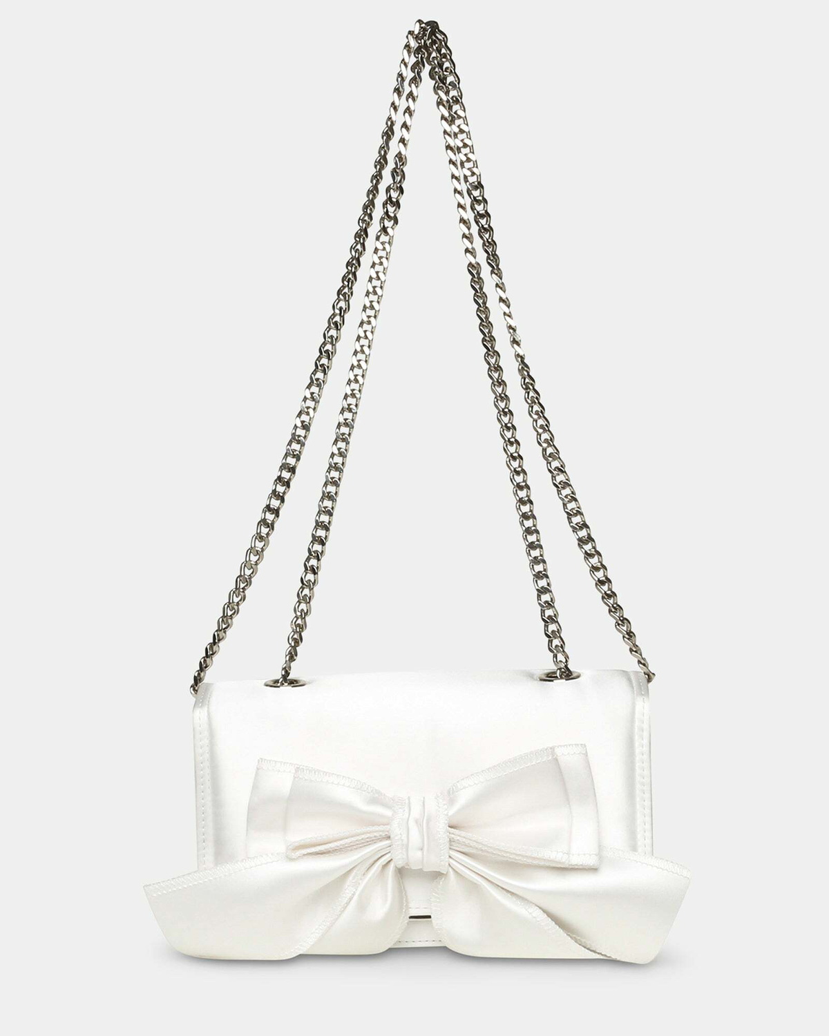 Steve Madden Bsaucer Bag in White Satin