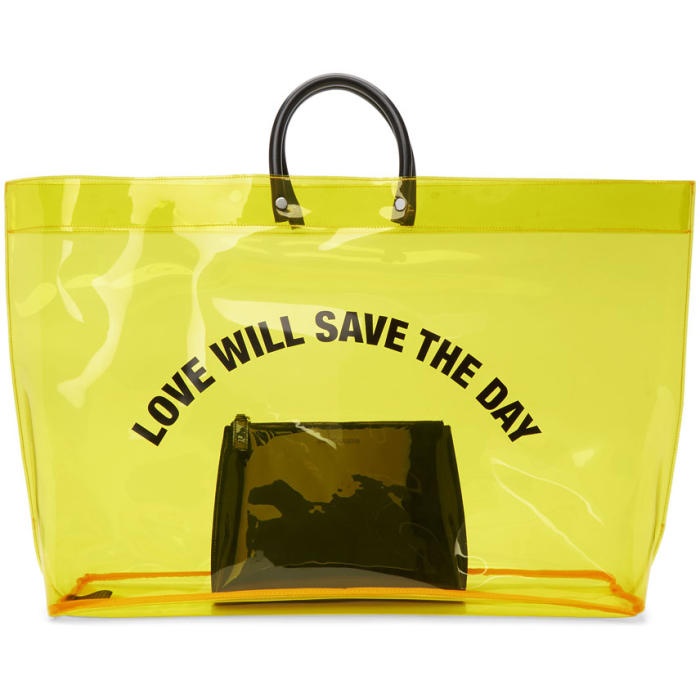 Photo: Dsquared2 Yellow PVC Love Will Save The Day Tote