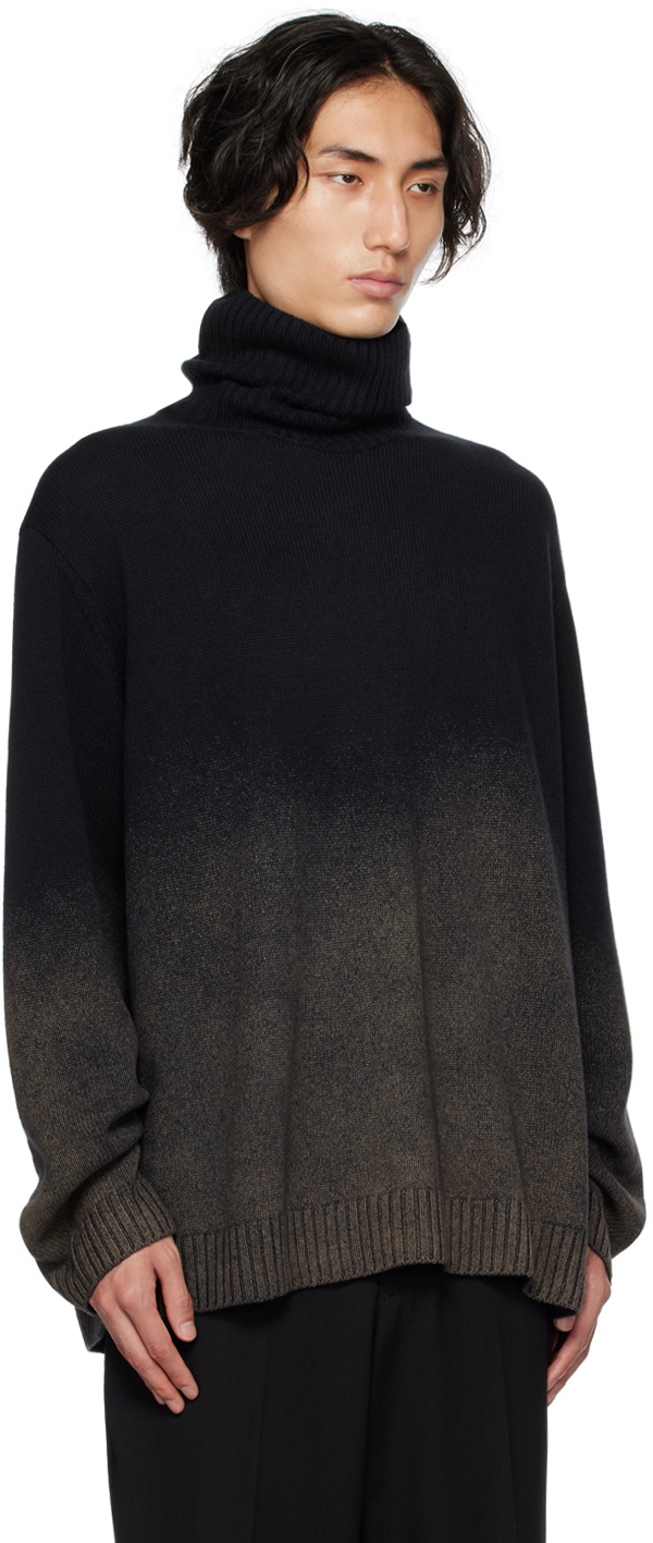 Yohji Yamamoto Navy Gradient Turtleneck Yohji Yamamoto
