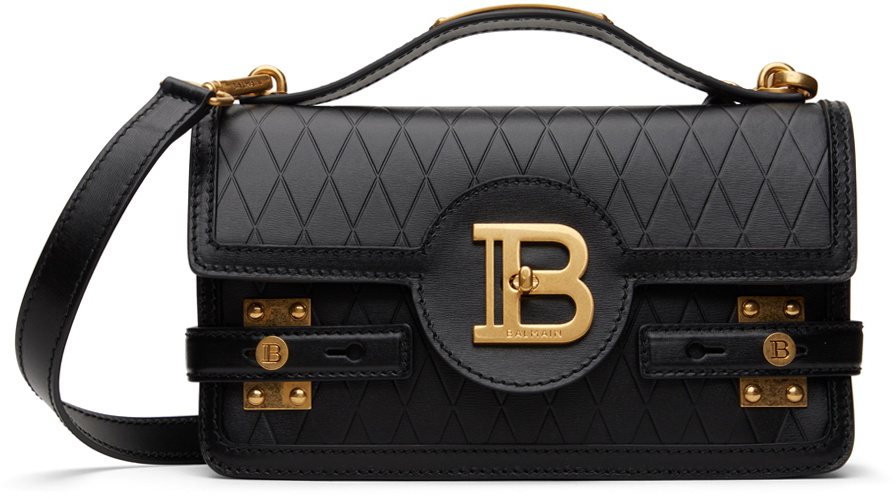 Balmain Black B-Buzz Shoulder 24 Bag Balmain