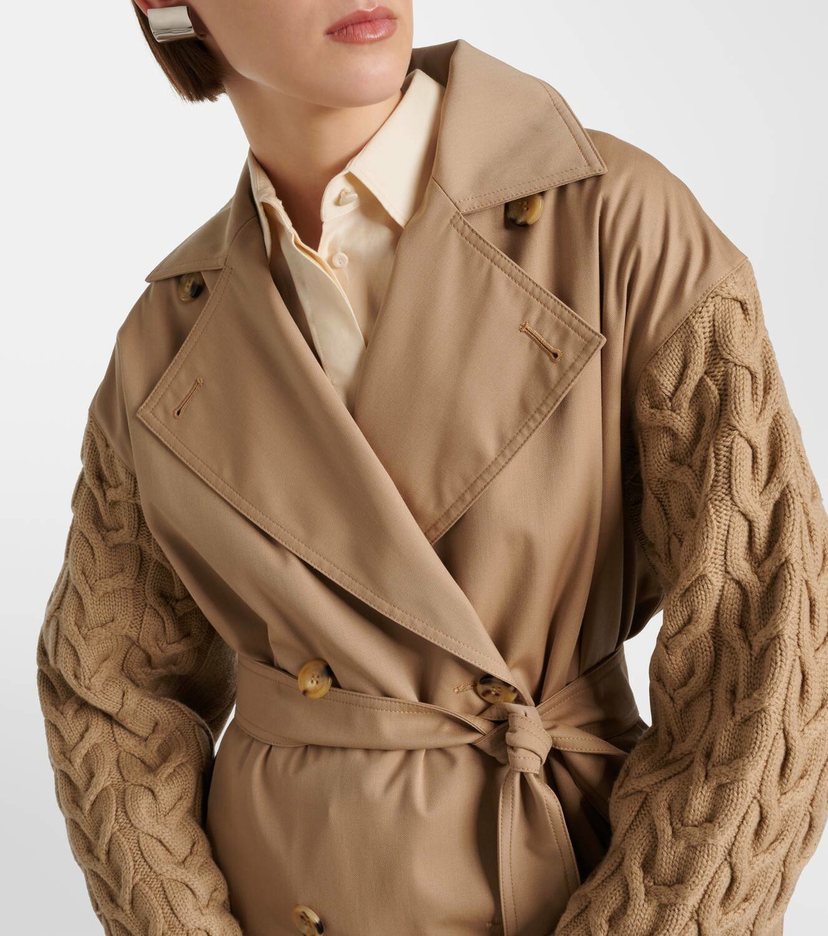 Max Mara Cicladi wool and cotton gabardine trench coat Max Mara Max Mara Cicladi wool and cotton gabardine trench coat Max Mara