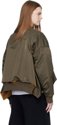 sacai Khaki Nylon Twill Bomber Jacket