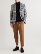 MP Massimo Piombo - Andy Slim-Fit Unstructured Houndstooth Cotton-Blend Jacquard Blazer - Blue