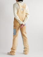 Gallery Dept. - Distressed Denim-Panelled Cotton-Canvas Overalls - Brown