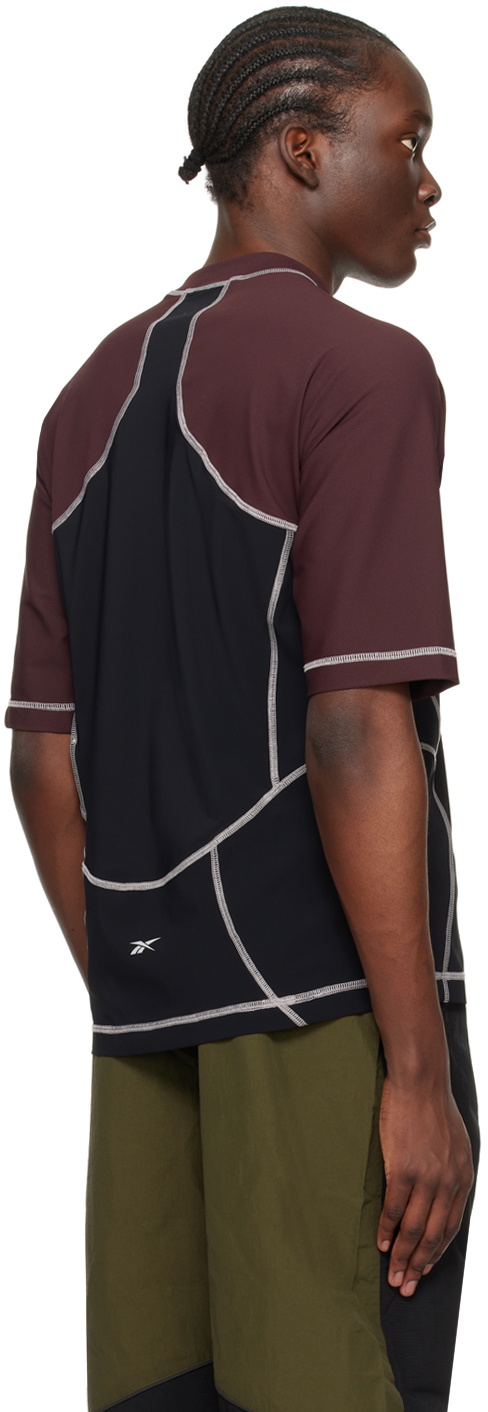 Reebok Classics Burgundy & Black Ribbed Training T-Shirt