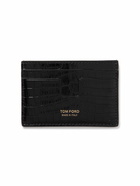 TOM FORD - Croc-Effect Leather Cardholder