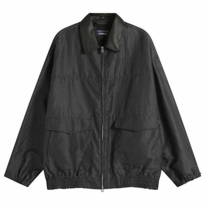 Photo: Comme des Garçons Homme Men's Wool Blend Bomber Jacket in Black