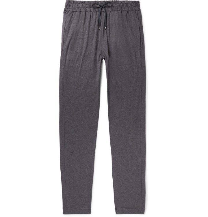Photo: Zimmerli - Mélange Stretch Cotton and Cashmere-Blend Sweatpants - Gray