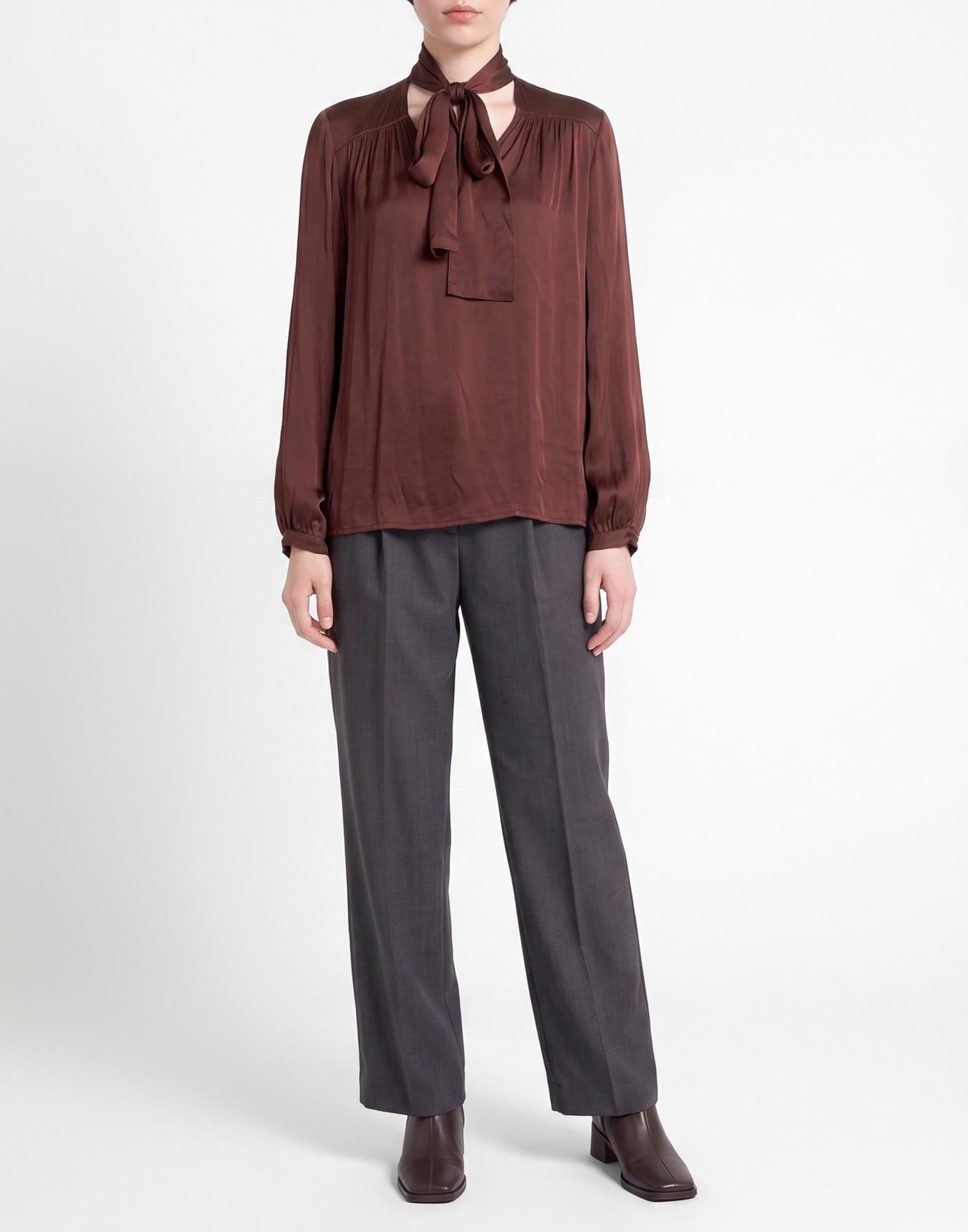 Manila Grace Womens Top Chocolate in Brown