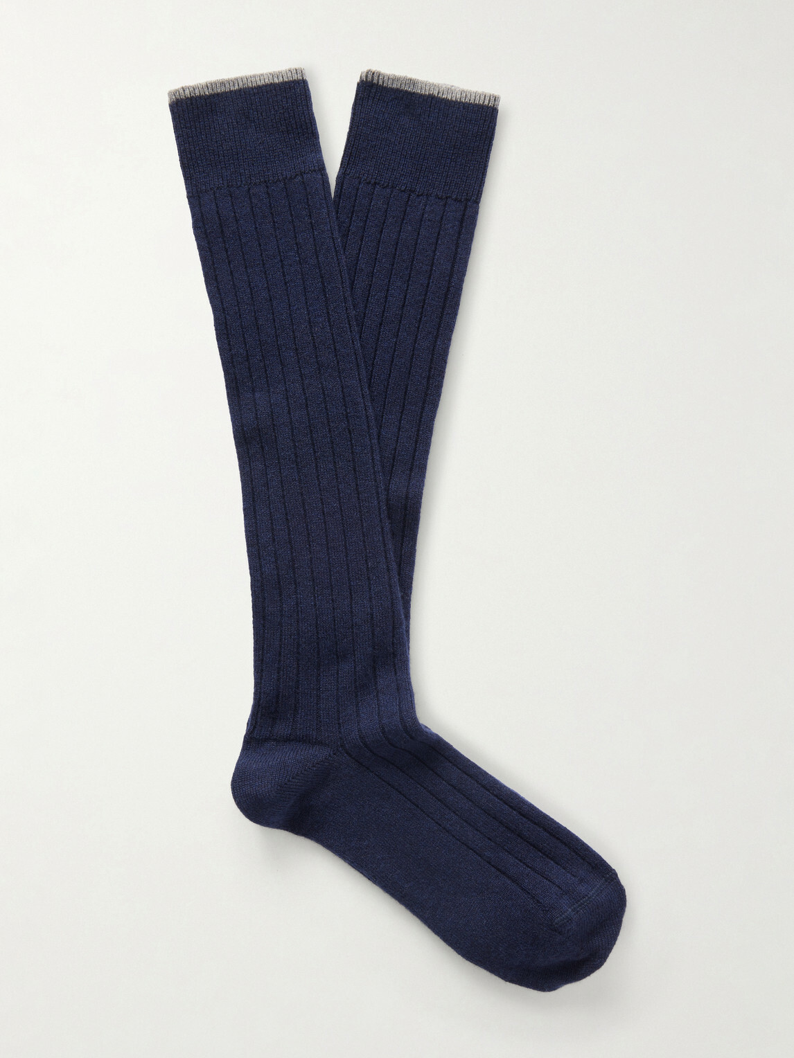 Brunello Cucinelli - Ribbed Cashmere Socks - Blue