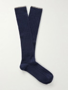 Brunello Cucinelli - Ribbed Cashmere Socks - Blue