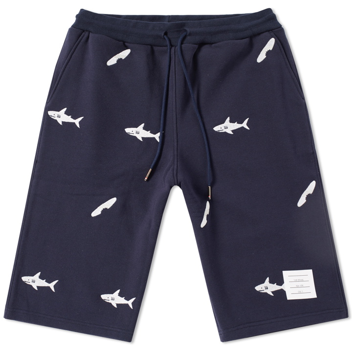 Photo: Thom Browne Embroidered Shark & Surfboard Sweat Short