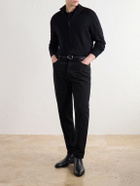 Canali - Wool Zip-Up Sweater - Black
