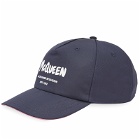 Alexander McQueen Men's Tonal Logo Cap in Navy/Pink