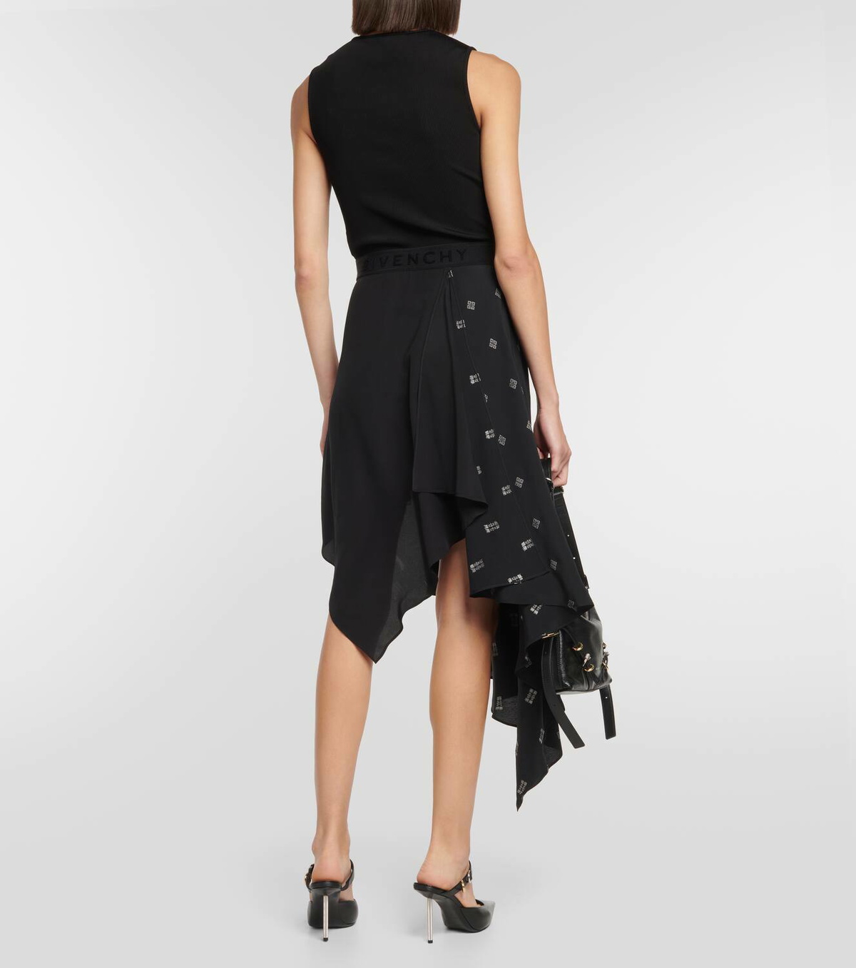 Givenchy 4G asymmetric silk midi dress Givenchy