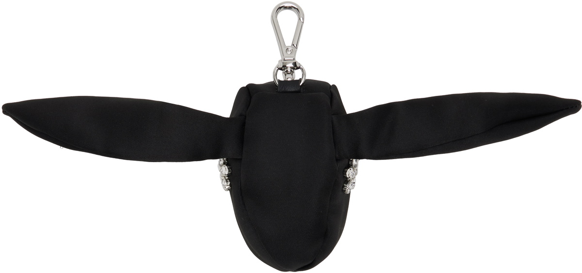 Simone Rocha Black Satin Hare Coin Purse Bag Charm