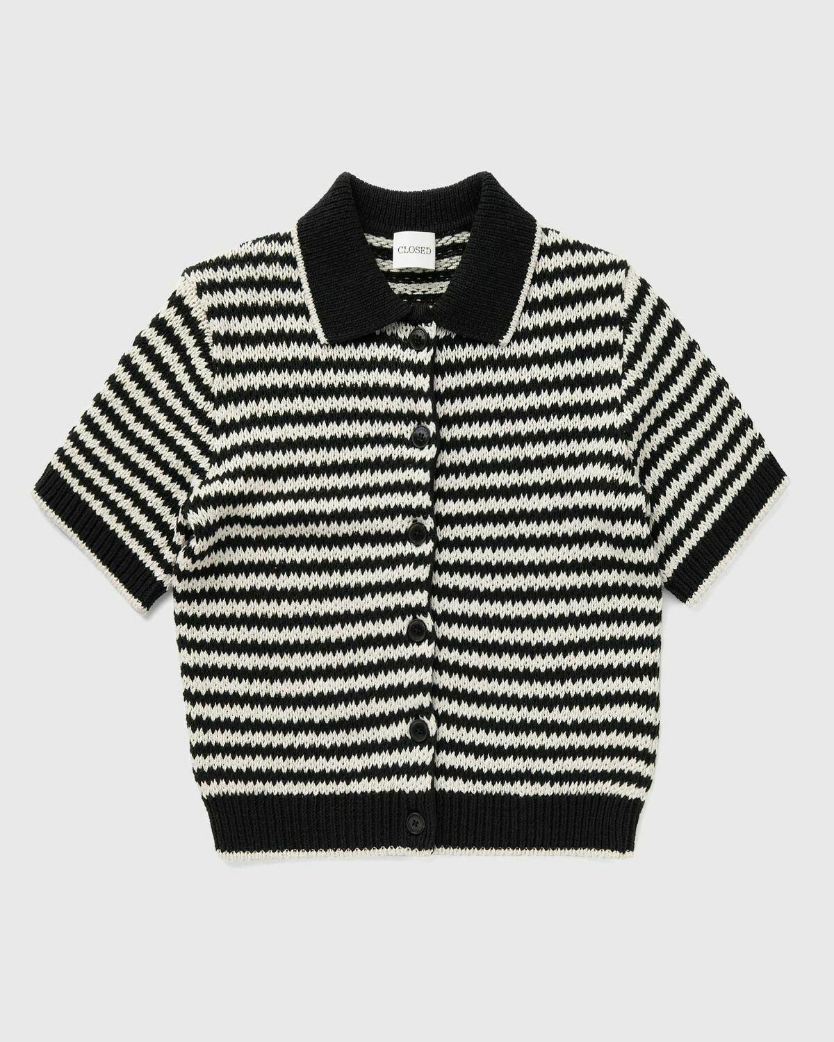 CLOSED CARDIGAN SHORT SLEEVE Black Womens Zippers & Cardigan