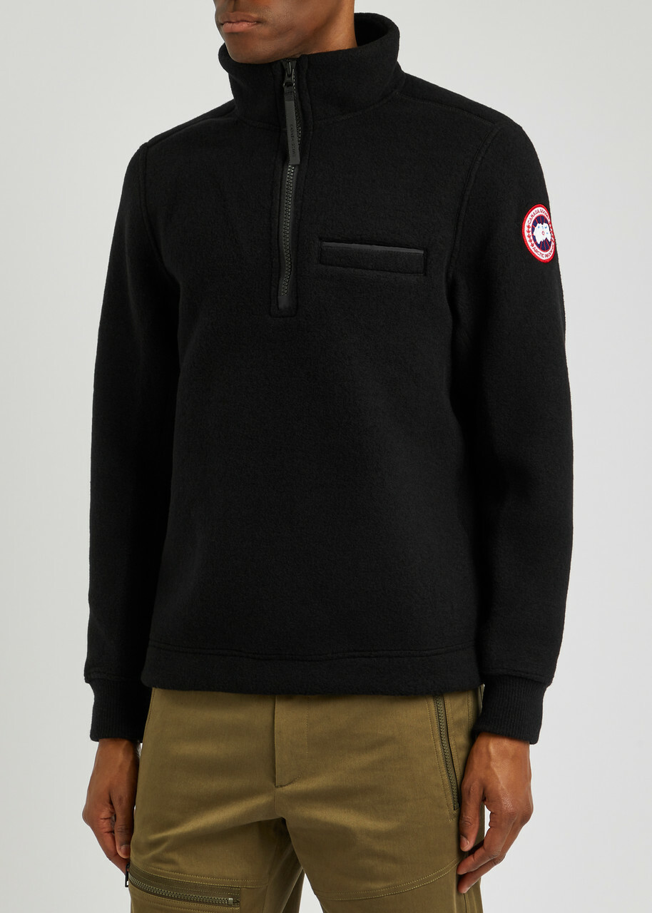 Canada Goose Lawson Half-zip Wool-blend Fleece Sweatshirt Black