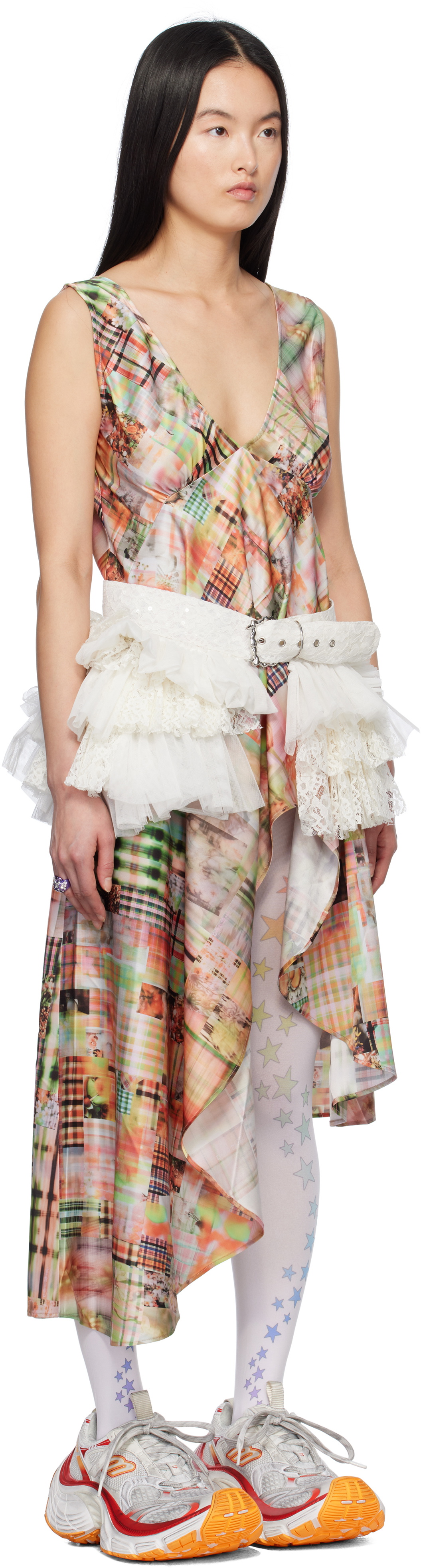 Collina Strada Multicolor Tulip Midi Dress