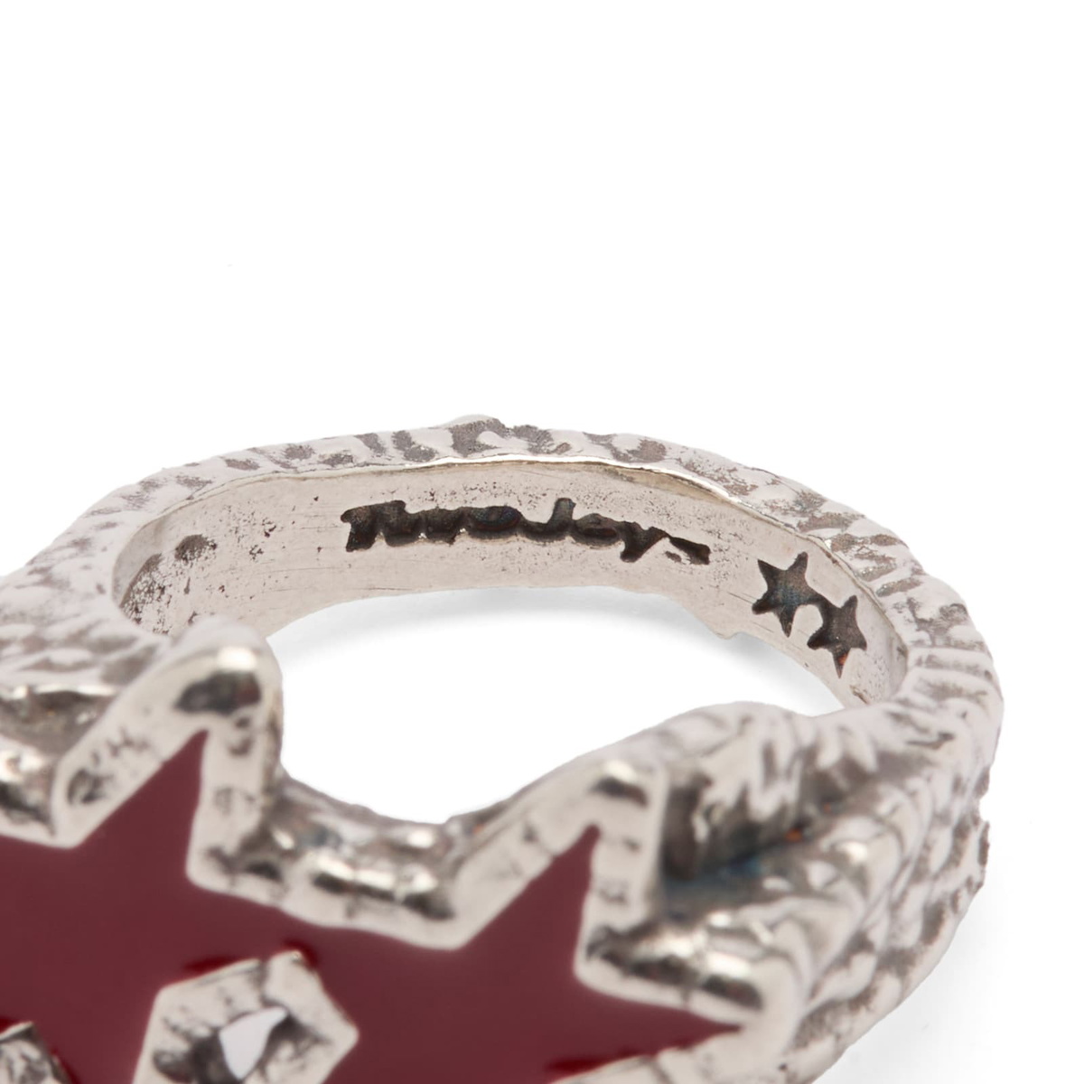 TwoJeys Red Melted Stars Ring Presented by END. in Silver