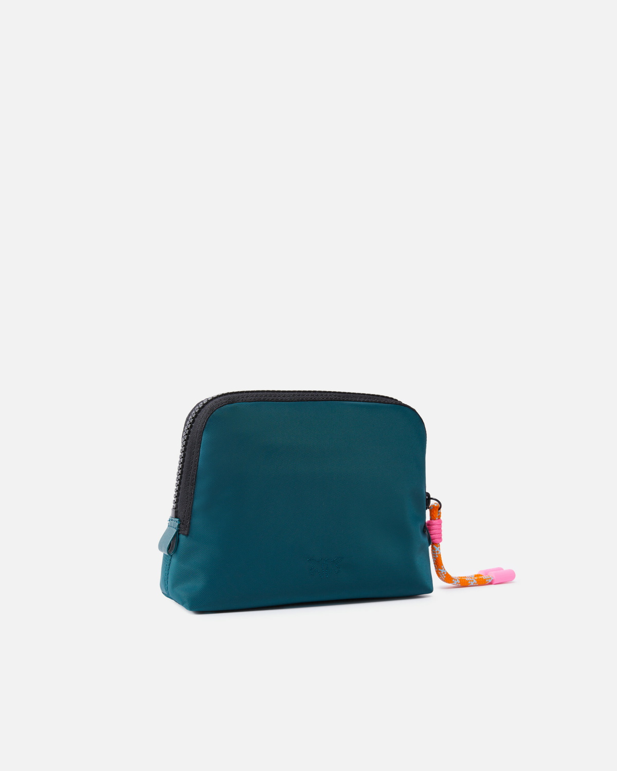 Pinko Small Bag In Recycled Fabric With Logo Teal Blue Block Color