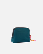 Pinko Small Bag In Recycled Fabric With Logo Teal Blue Block Color