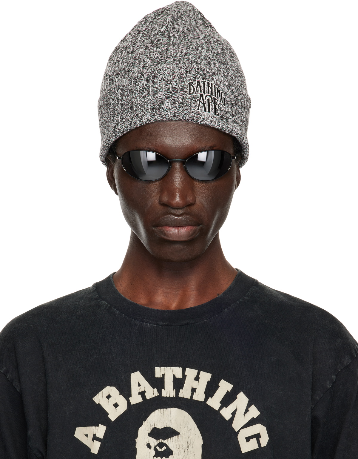BAPE Kids Green Milo Bone Beanie & Neck Warmer Set A Bathing Ape