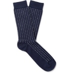 Sunspel - Birdseye Cotton-Blend Socks - Blue
