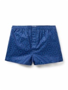 Derek Rose - Paris 26 Cotton-Jacquard Boxer Shorts - Blue
