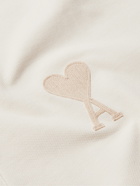 AMI PARIS - Logo-Embroidered Cotton-Piqué Polo Shirt - Neutrals