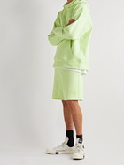 Y-3 - Wide-Leg Logo-Print Cotton-Jersey Drawstring Shorts - Green