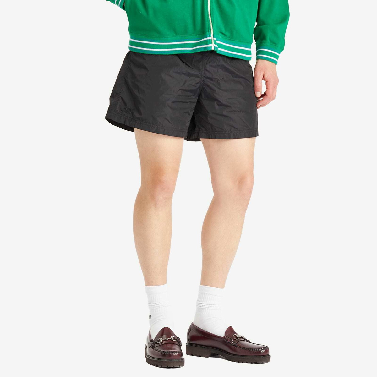 BODE Men's Nylon Track Shorts in Black