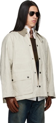 Barbour Off-White Oversized Bedale Casual Jacket