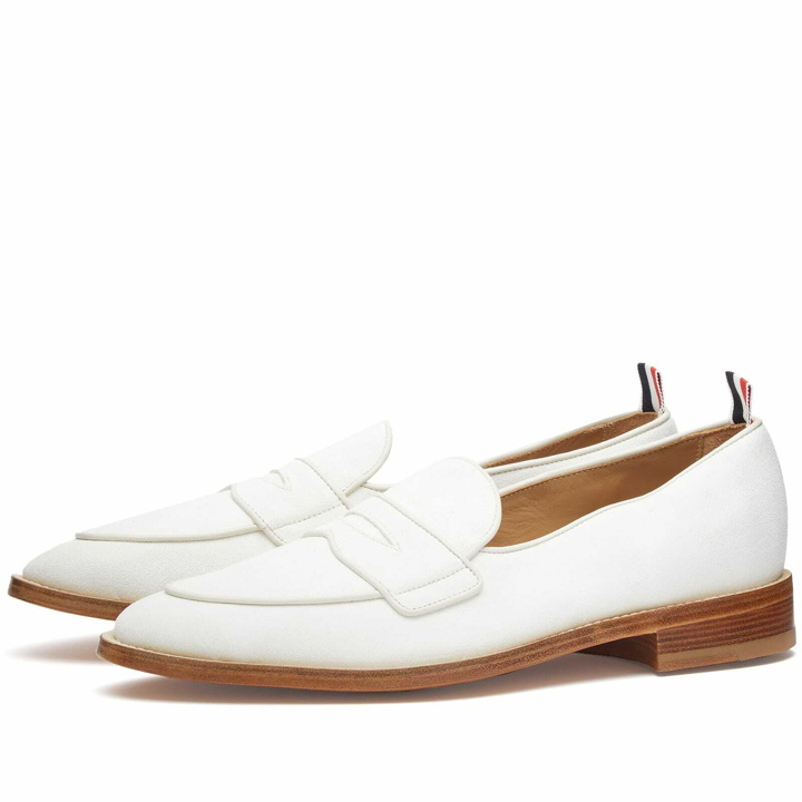 Photo: Thom Browne Men's Varsity Penny Loafer in Off White