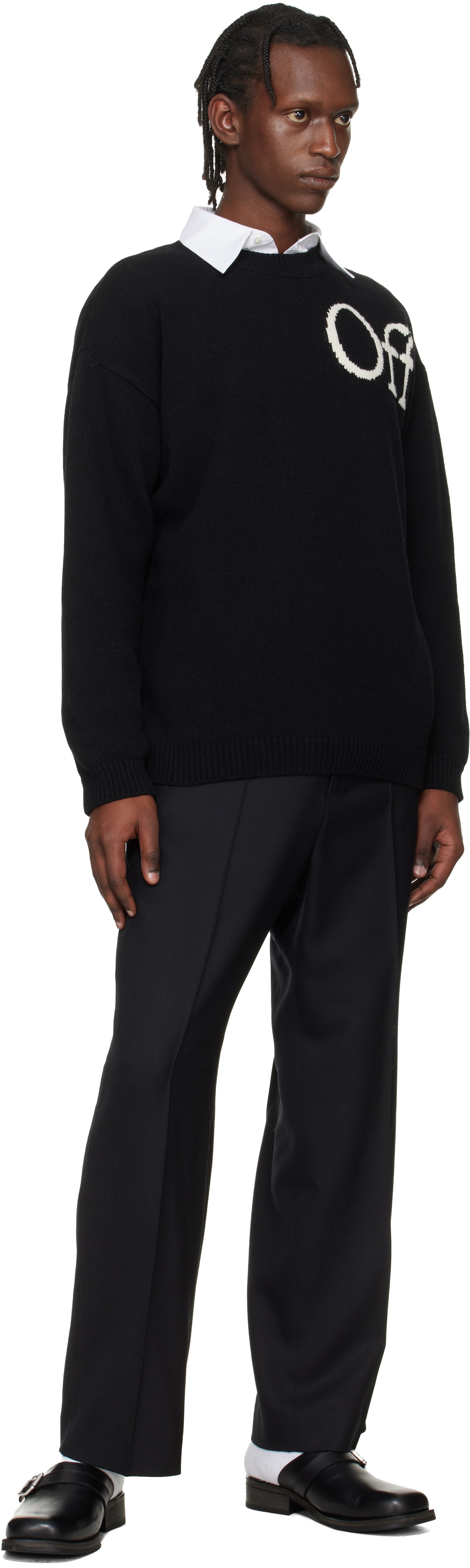 Off-White Black Bookish Knit Crewneck Sweater